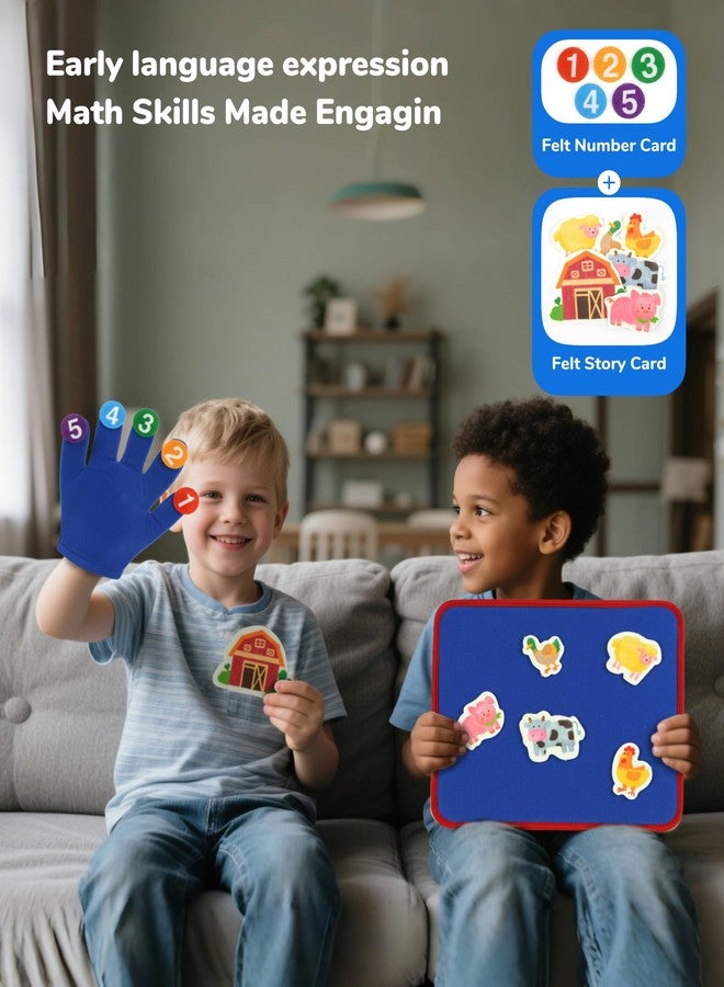 CHEFAN Felt Board for Toddlers, Finger Puppets Includes Itsy Bitsy Spider, 5 Little Ducks & More, Flannel Board for Preschool Learning Activities, Interactive Storytelling Set with Gloves (4 Sets) - Image 4